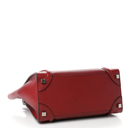Celine Drummed Calfskin Micro Luggage Merlot 3 of 4