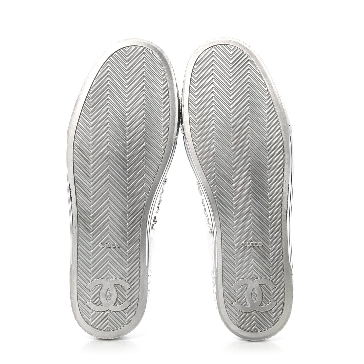 Laminated Lambskin Sneakers 39 Silver