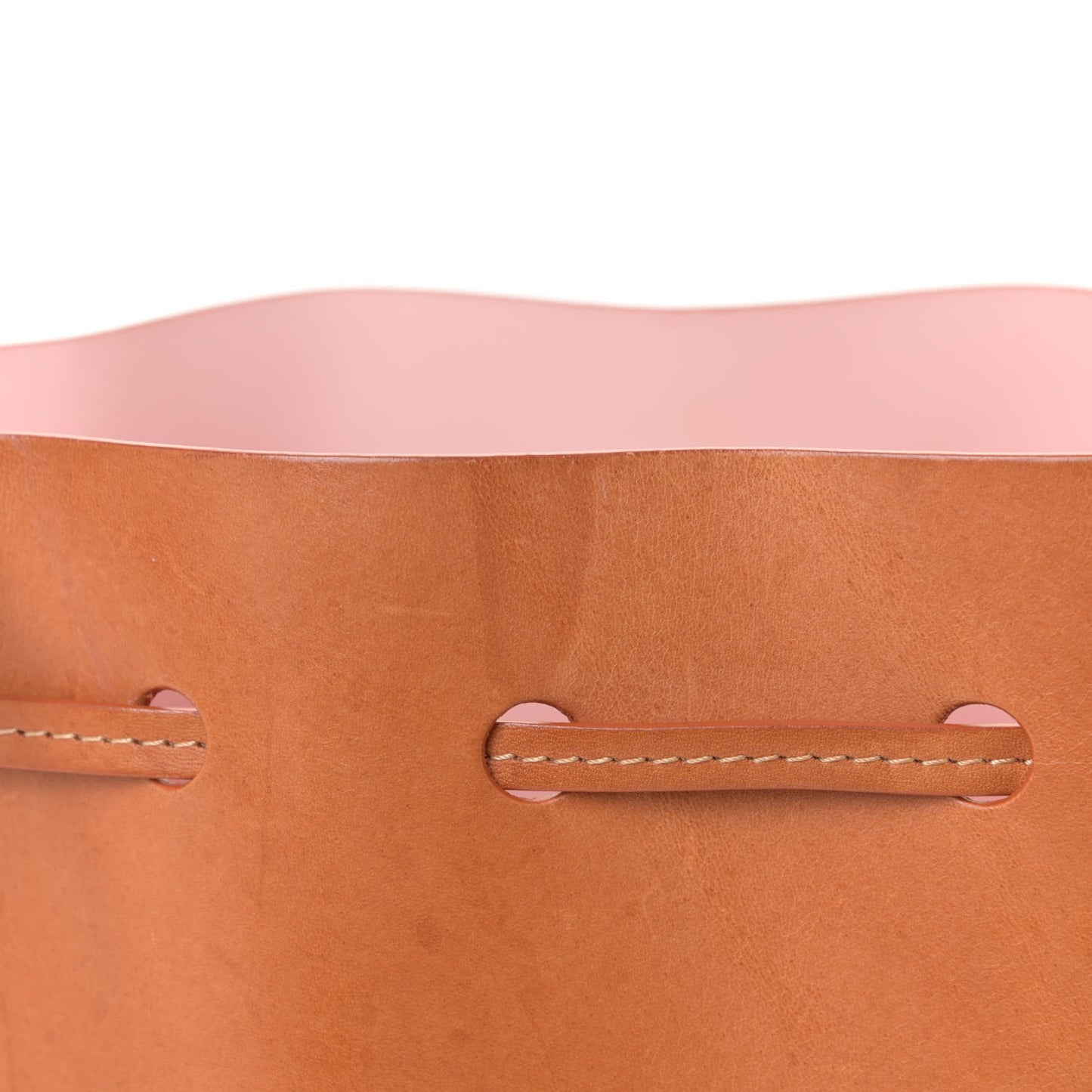 Calfskin Mini Bucket Bag Cammello Rosa