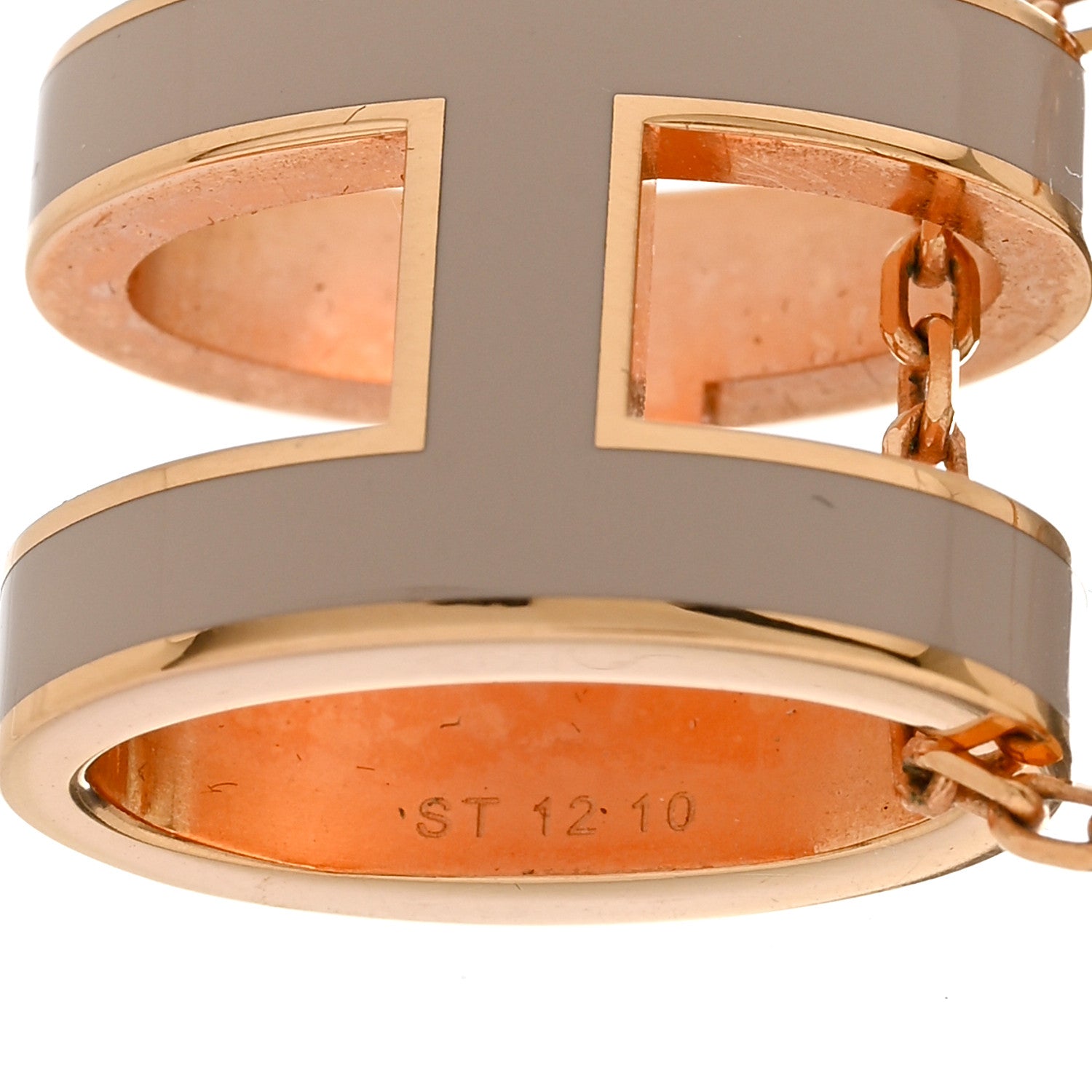 Hermes Lacquered Gold Pop H Pendant Necklace Marron Glace 6 of 7