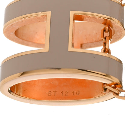 Hermes Lacquered Gold Pop H Pendant Necklace Marron Glace 6 of 7