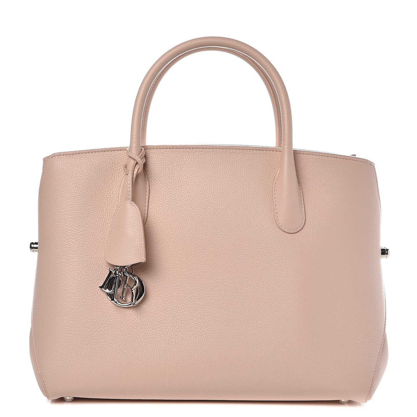 Grained Calfskin Bar Tote Pink