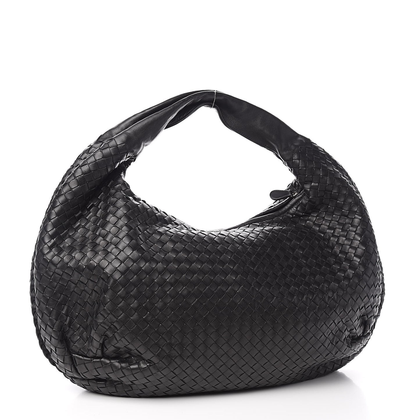 Nappa Intrecciato Large Belly Veneta Hobo Black
