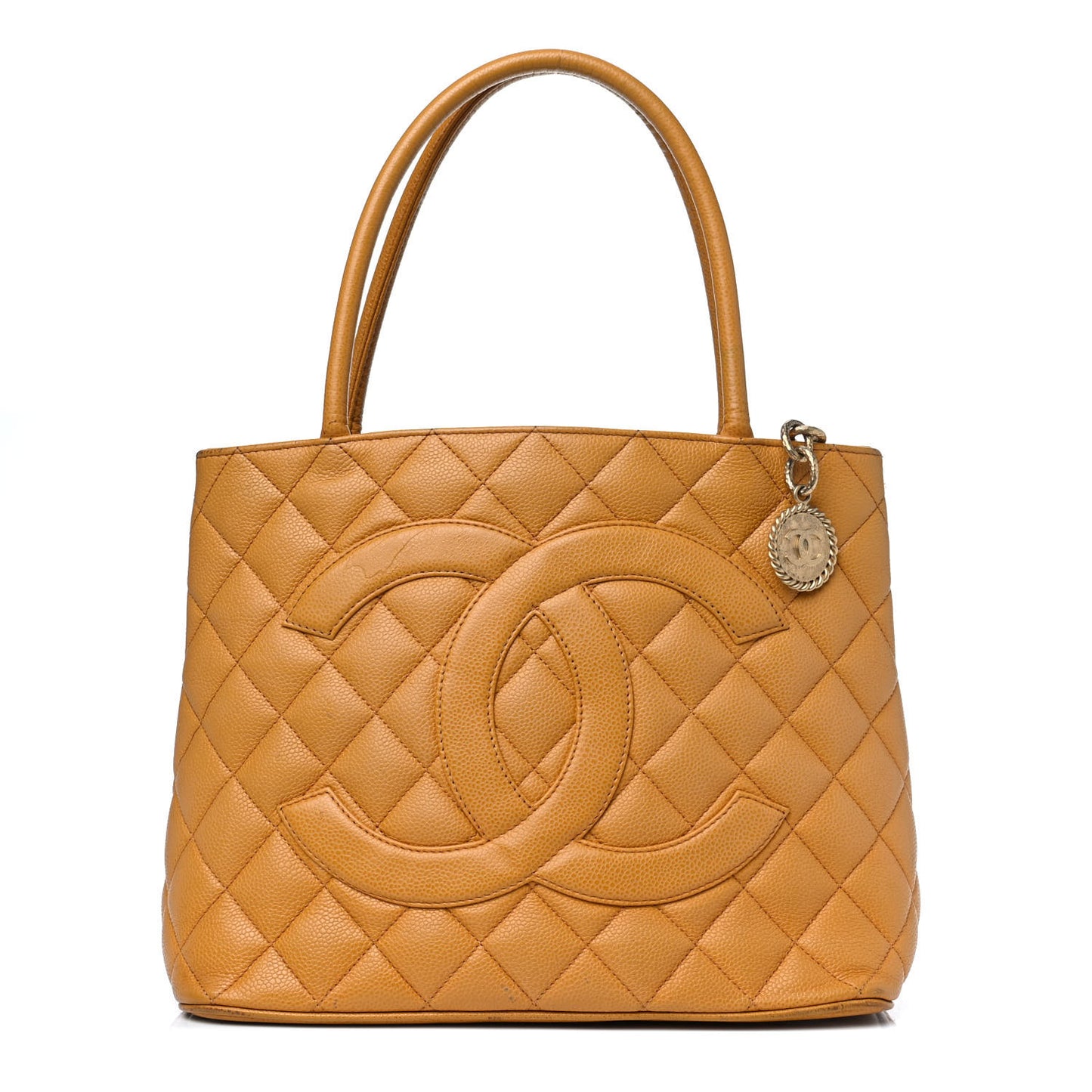 Caviar Quilted Medallion Tote Beige