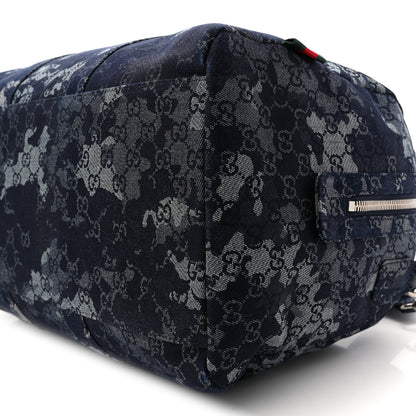 Gucci Denim Monogram Large Duffle Bag Deep Blue 15 of 16