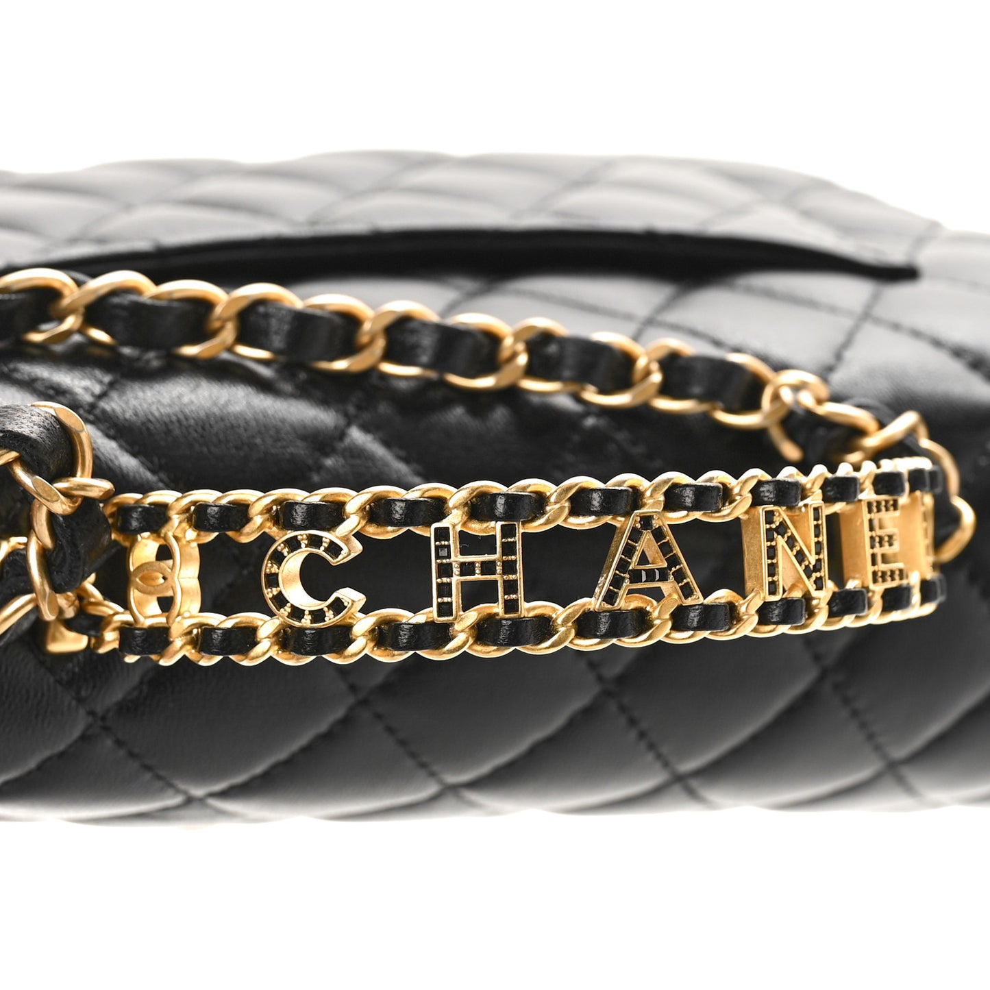 Lambskin Quilted Small Strass On Top Flap Bag Black