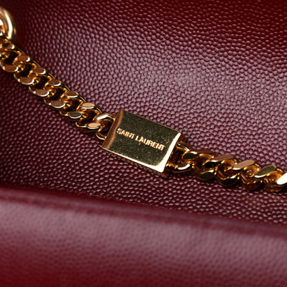 Saint Laurent Grain De Poudre Medium Monogram Kate Satchel Dark Red 10 of 10