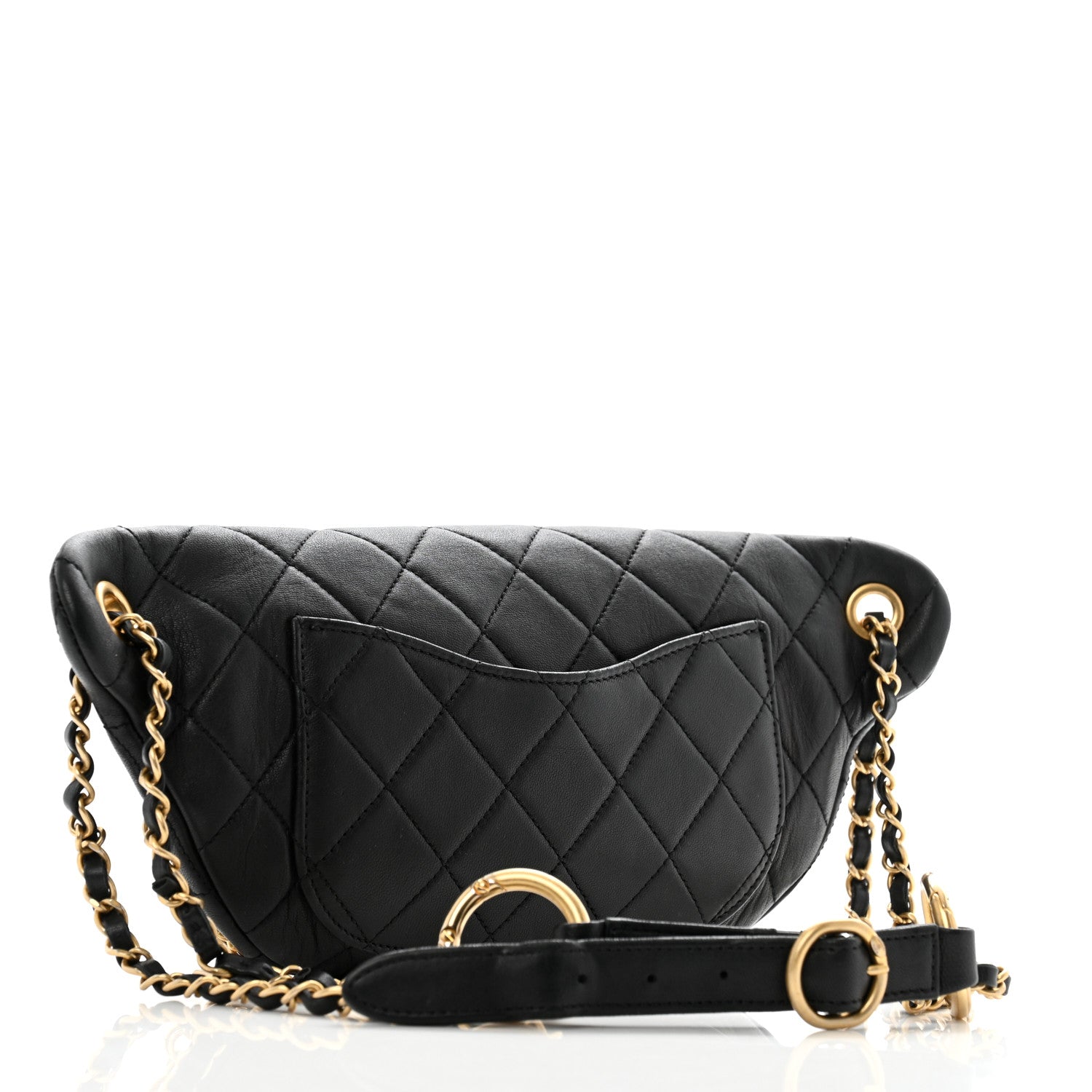 Chanel Lambskin Quilted All About Chains Waist Belt Bag Black 2 of 15