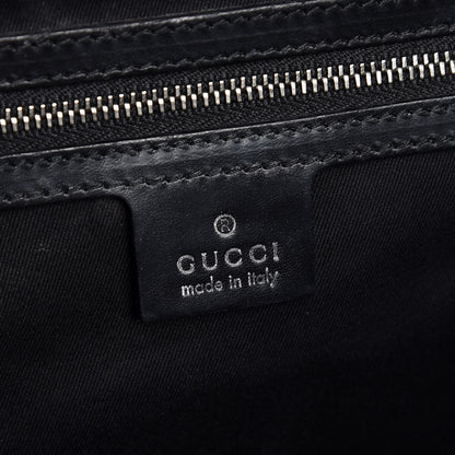 Gucci Monogram Studded Bamboo Bullet Satchel Black 6 of 9