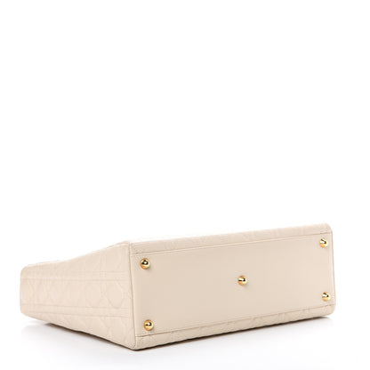 Christian Dior Lambskin Cannage Large Lady Dior Light Beige 3 of 21