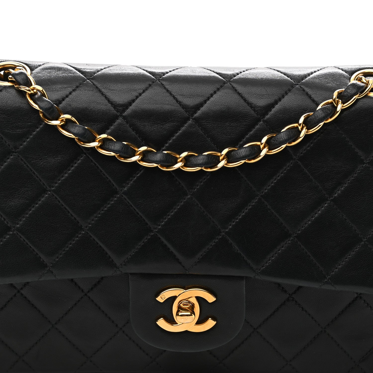 Chanel Lambskin Quilted Medium Double Flap Black 8 of 19