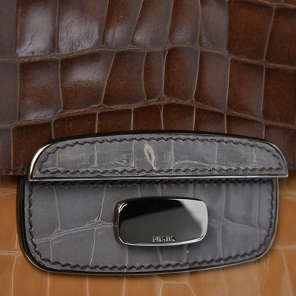 Prada Crocodile Shoulder Bag Multicolor 7 of 11