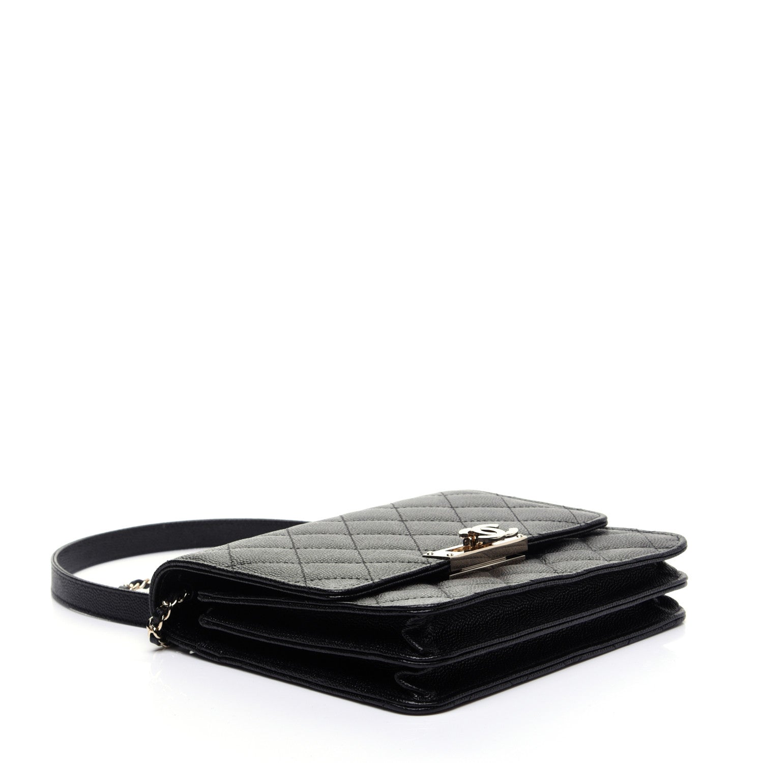 Chanel Caviar Quilted Golden Class Wallet On Chain WOC Black 4 of 14