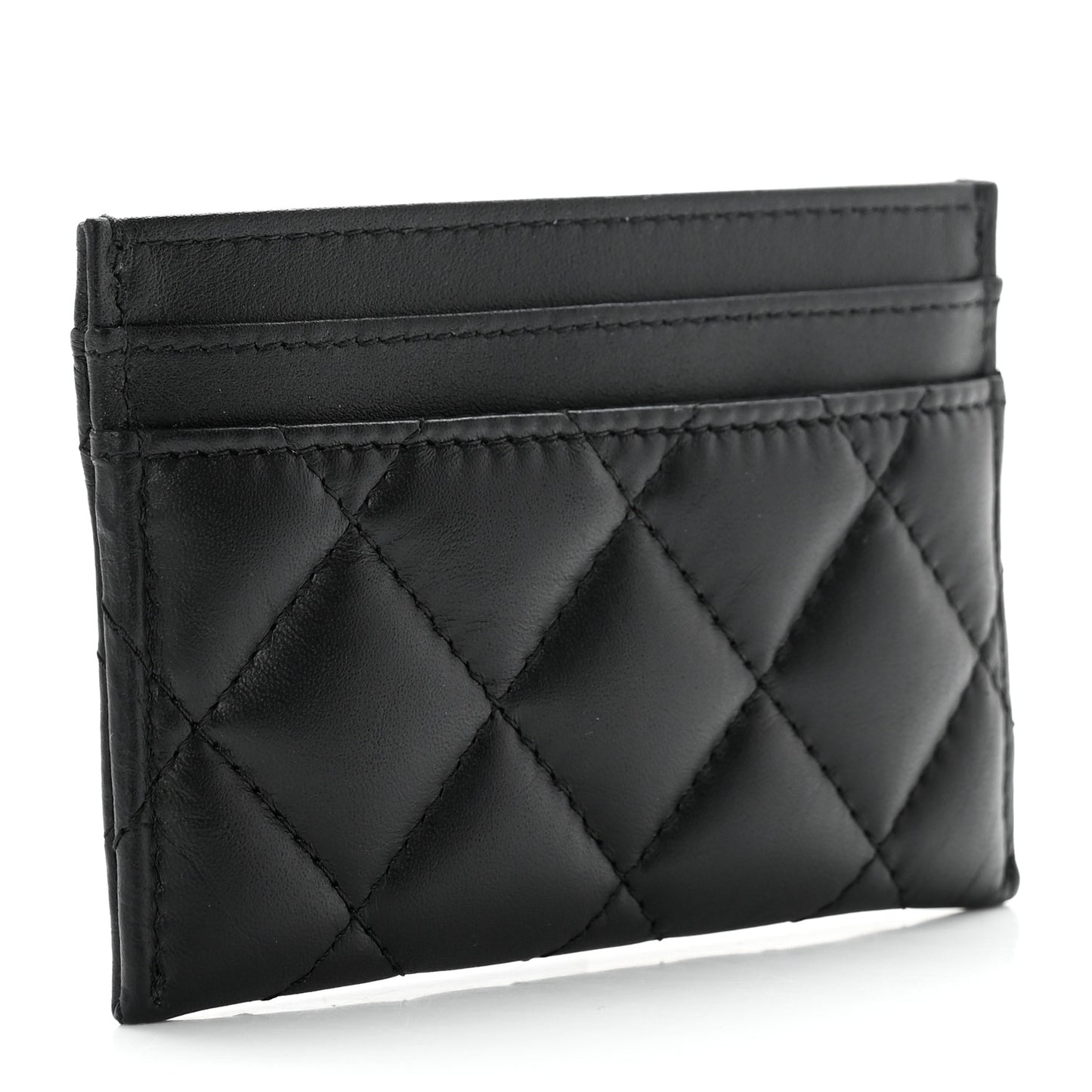 Aged Calfskin Quilted Lucky Charms Reissue Card Holder Black