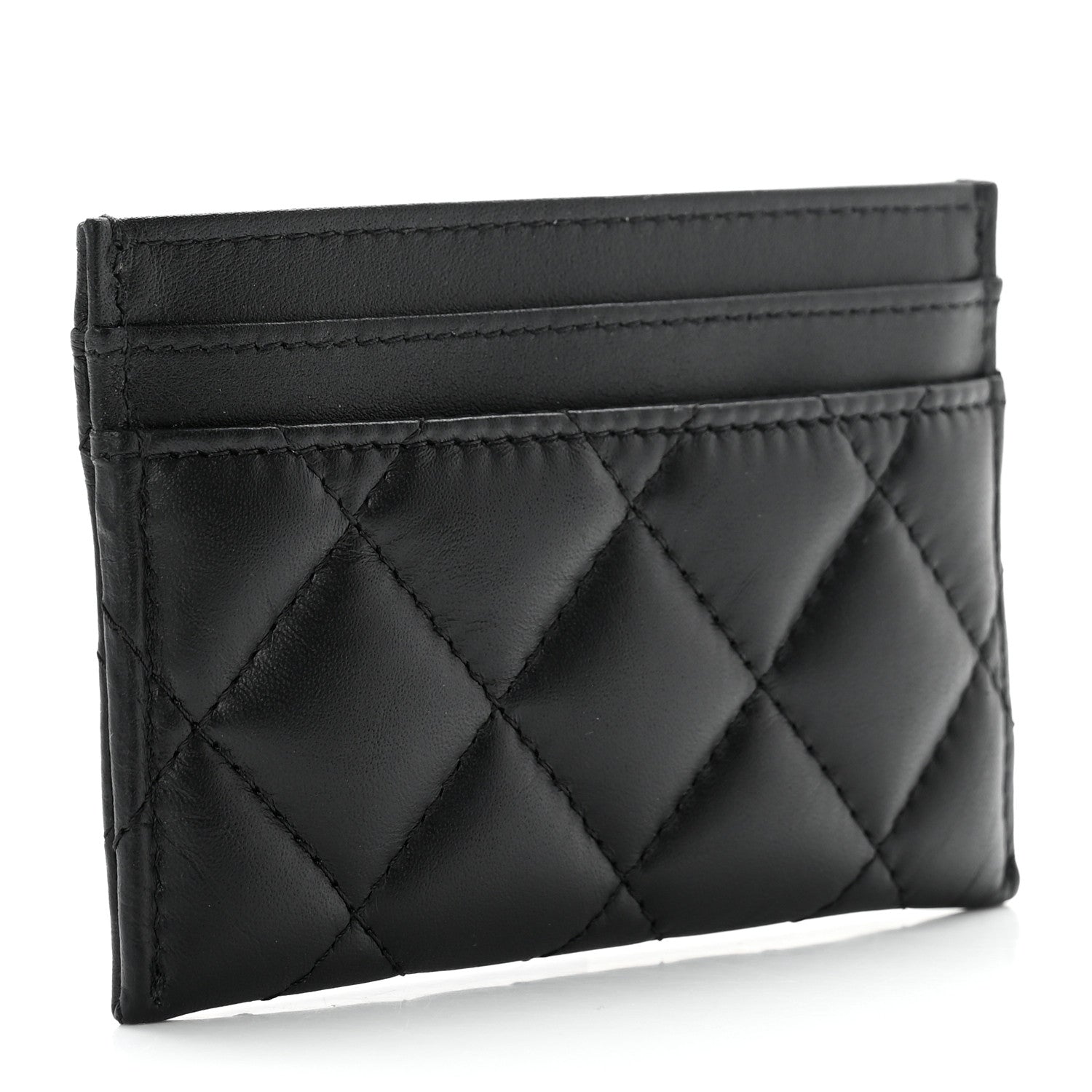 Chanel Aged Calfskin Quilted Lucky Charms Reissue Card Holder Black 3 of 9