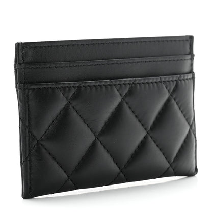 Chanel Aged Calfskin Quilted Lucky Charms Reissue Card Holder Black 3 of 9