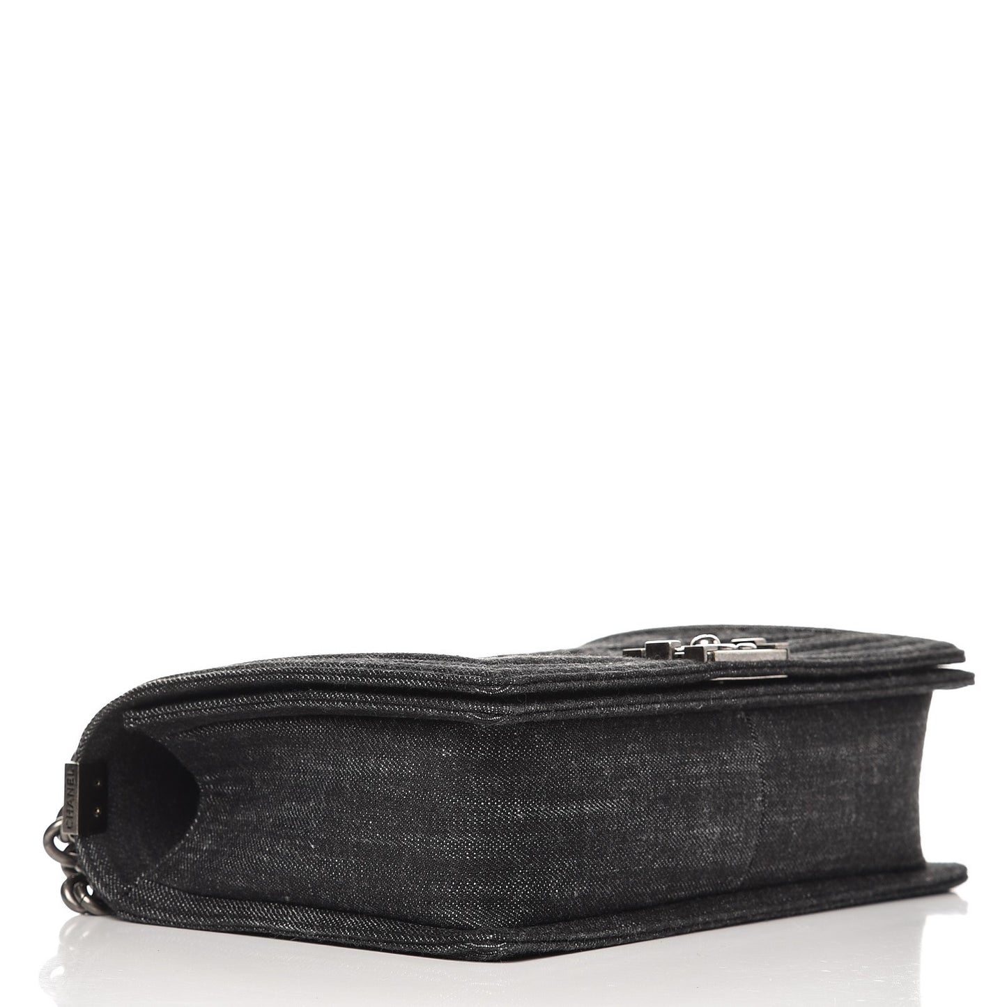 Denim Quilted New Medium Boy Flap Black