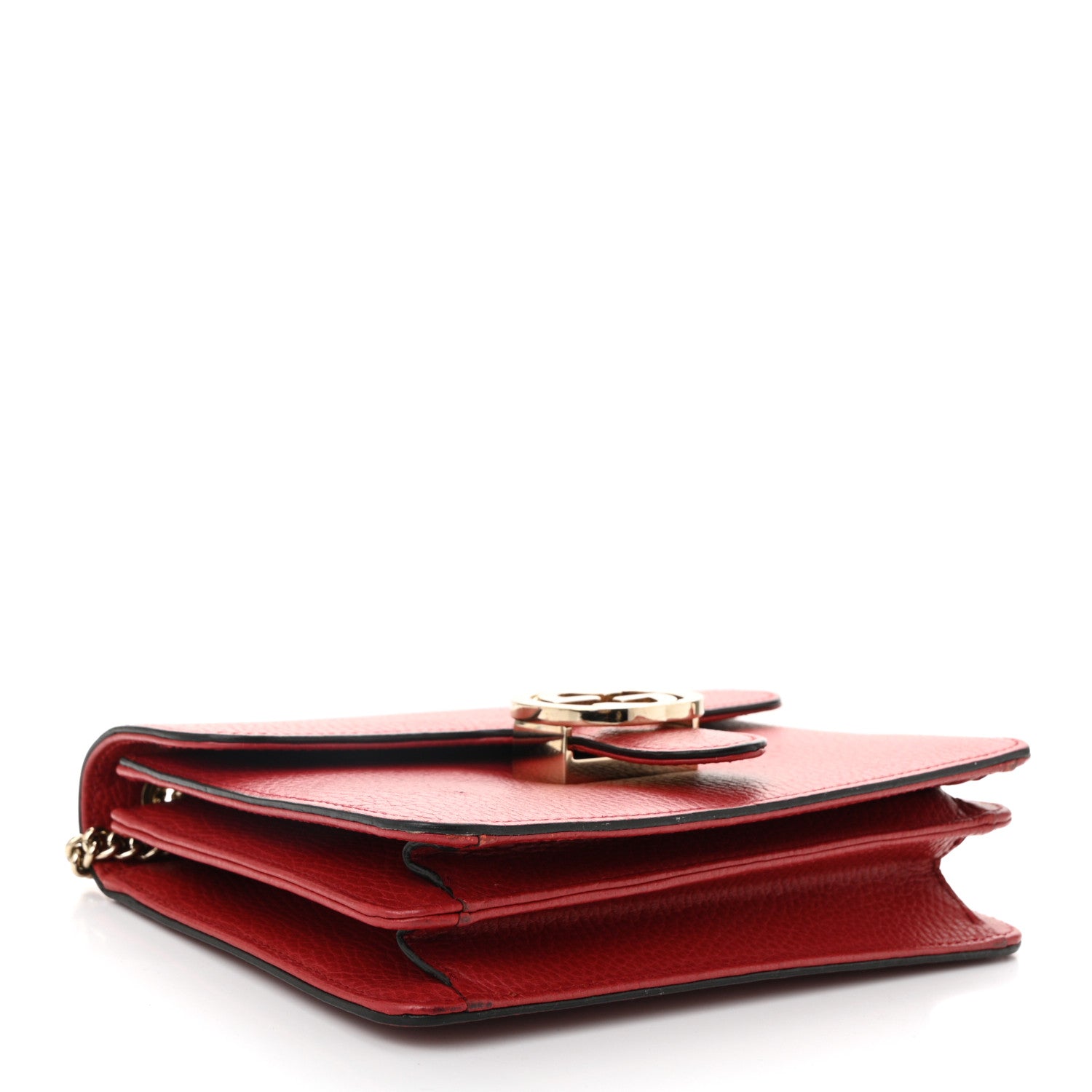 Gucci Dollar Calfskin Small Interlocking G Shoulder Bag Red 4 of 16