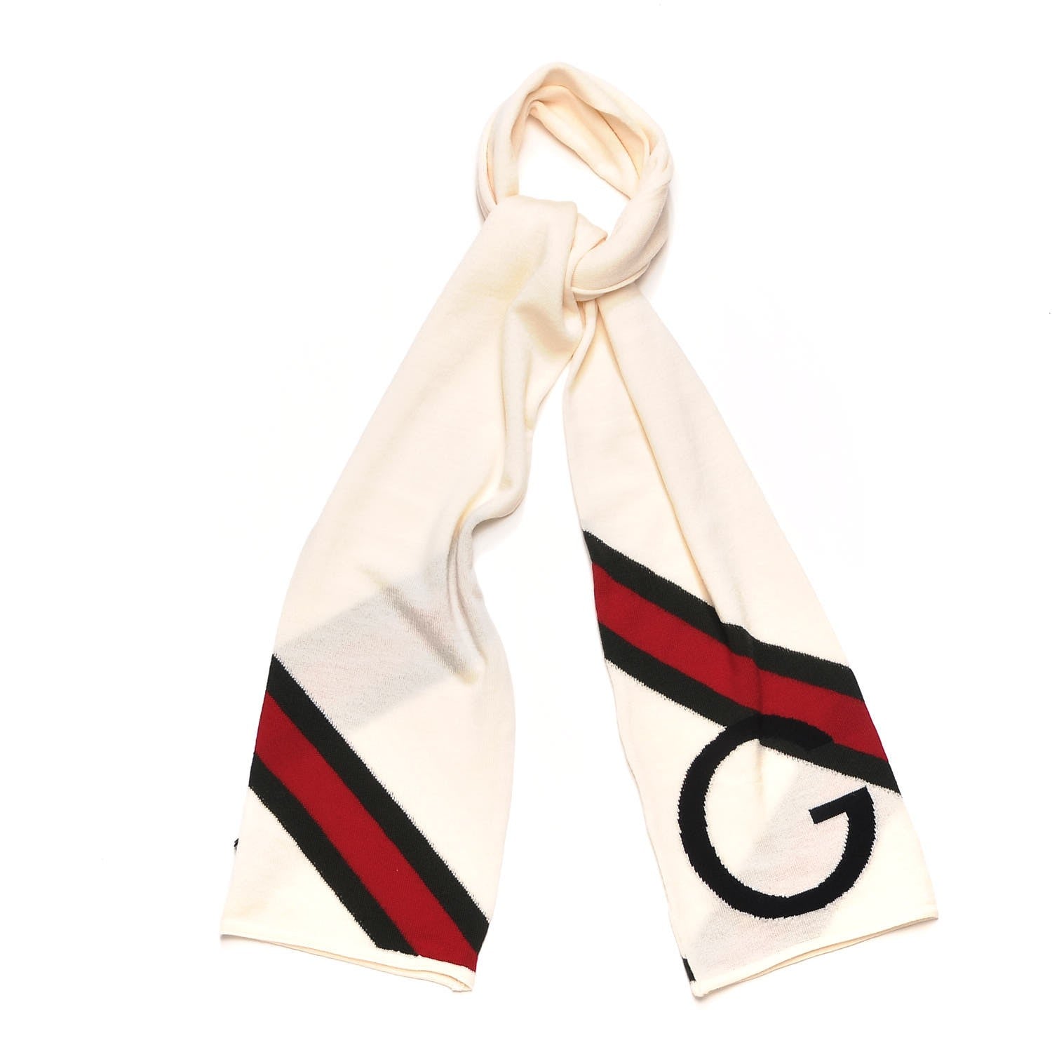 Gucci Wool Web G Scarf White 1 of 4