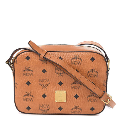 MCM Visetos Camera Crossbody Bag Cognac 1 of 9
