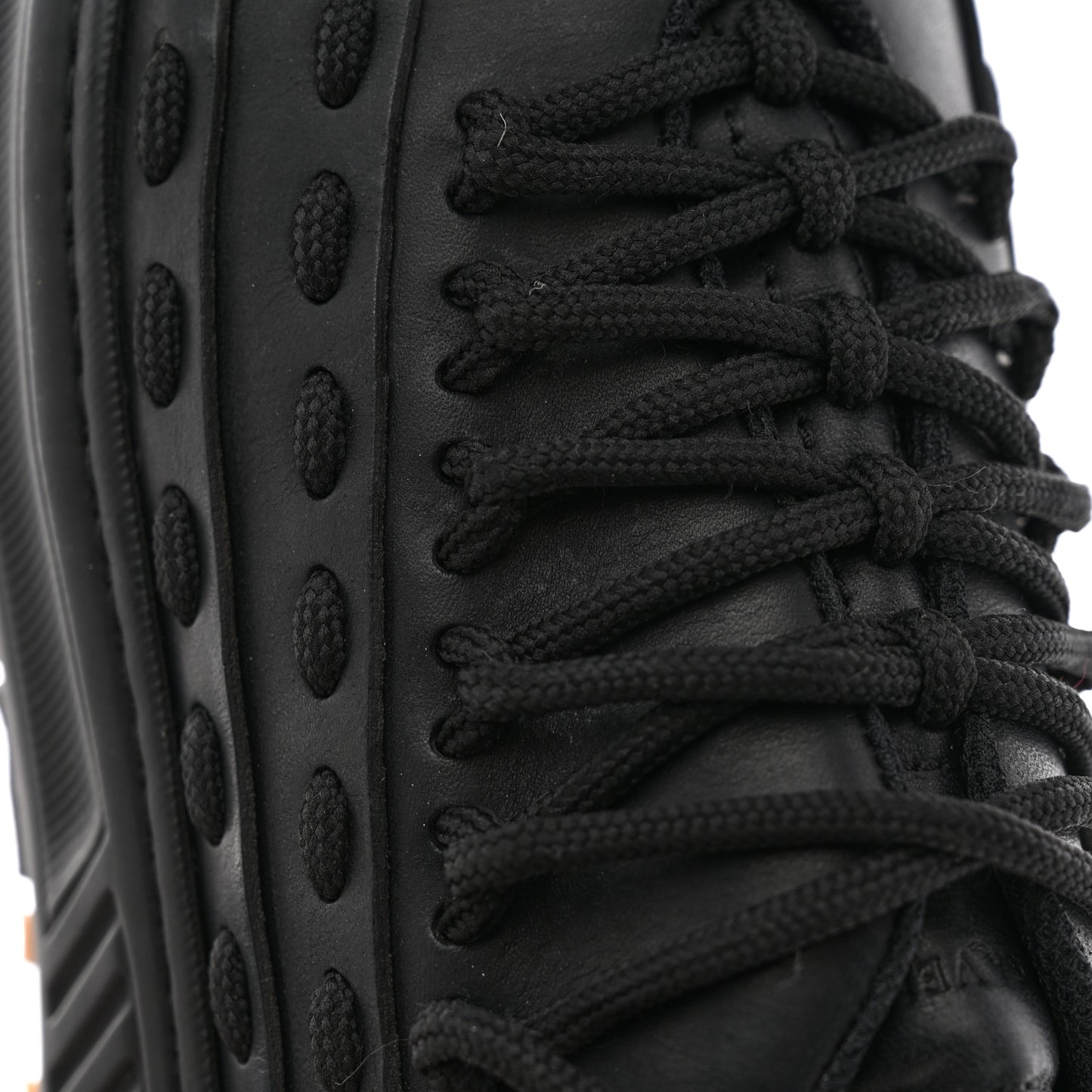 Calfskin Rubber Storm Larry Sneakers 40 Black