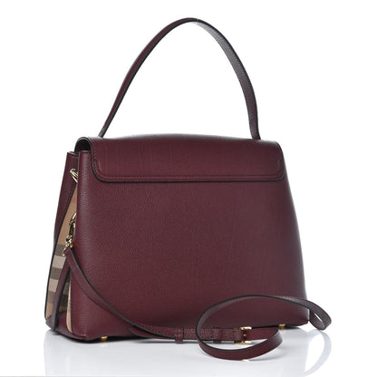 Burberry Derby Calfskin House Check Medium Camberley Burgundy 3 of 11