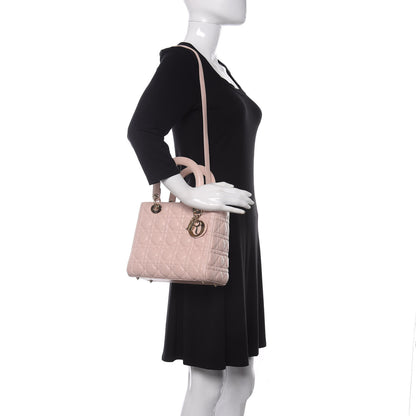 Christian Dior Lambskin Cannage Medium Lady Dior Light Pink 2 of 9