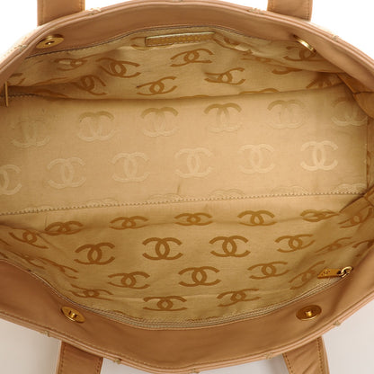 Chanel Calfskin Quilted Tote Beige 5 of 7
