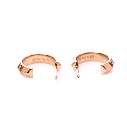 Tiffany 18K Rose Gold Small Atlas X Hoop Earrings 3 of 6