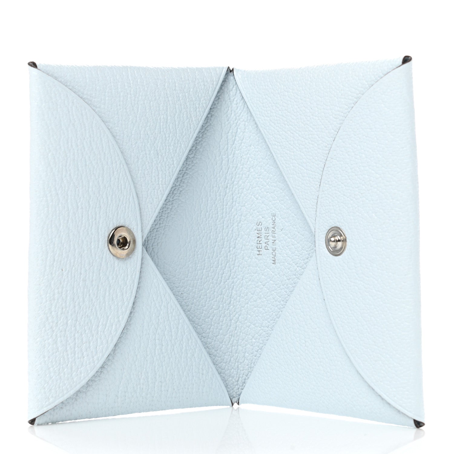 Hermes Chevre Mysore Calvi Card Case Bleu Brume 5 of 8