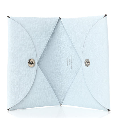 Hermes Chevre Mysore Calvi Card Case Bleu Brume 5 of 8