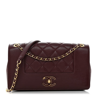 Chanel Sheepskin Quilted Vintage Mademoiselle Flap Dark Red 1 of 10