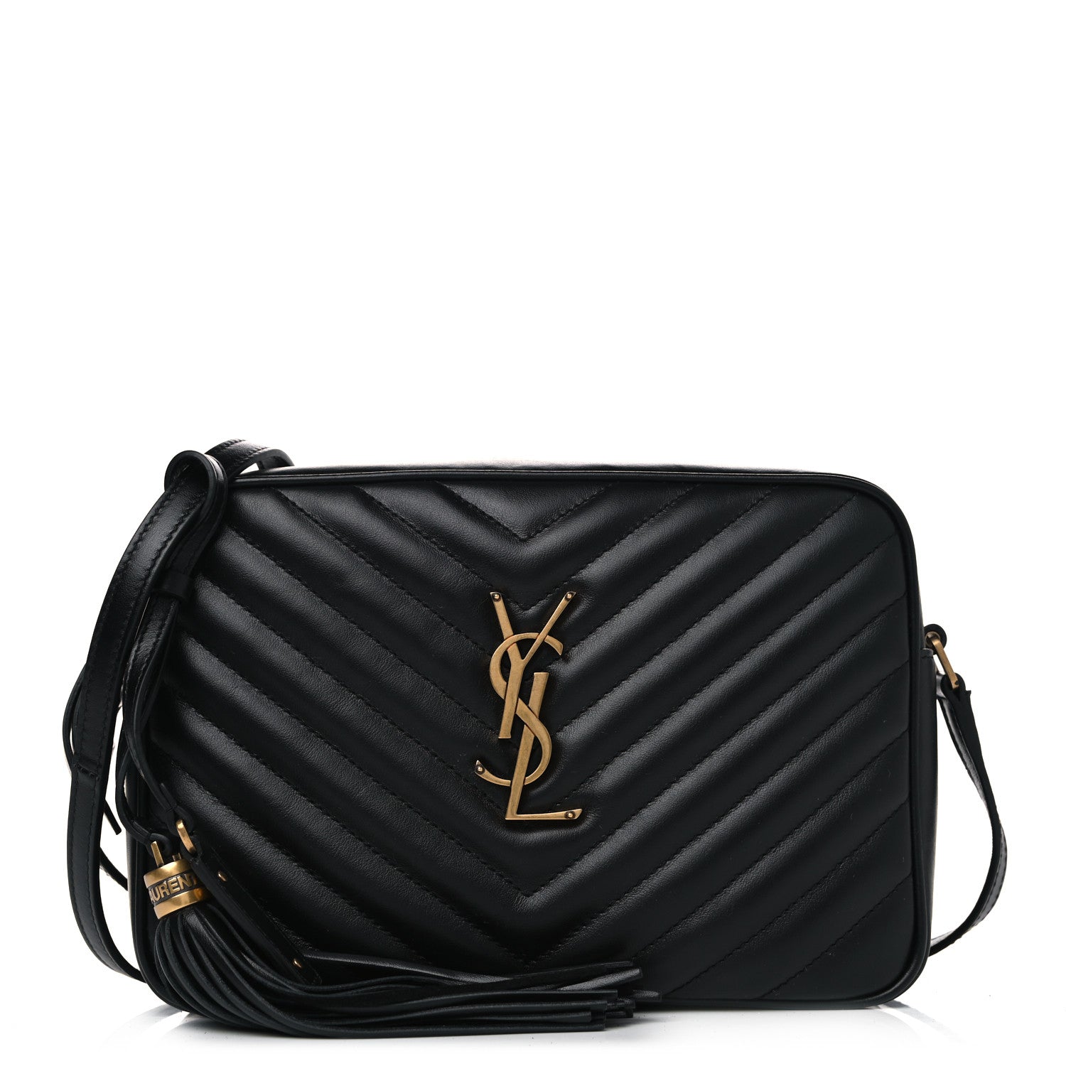 Saint Laurent Calfskin Matelasse Monogram Lou Camera Bag Black 1 of 12