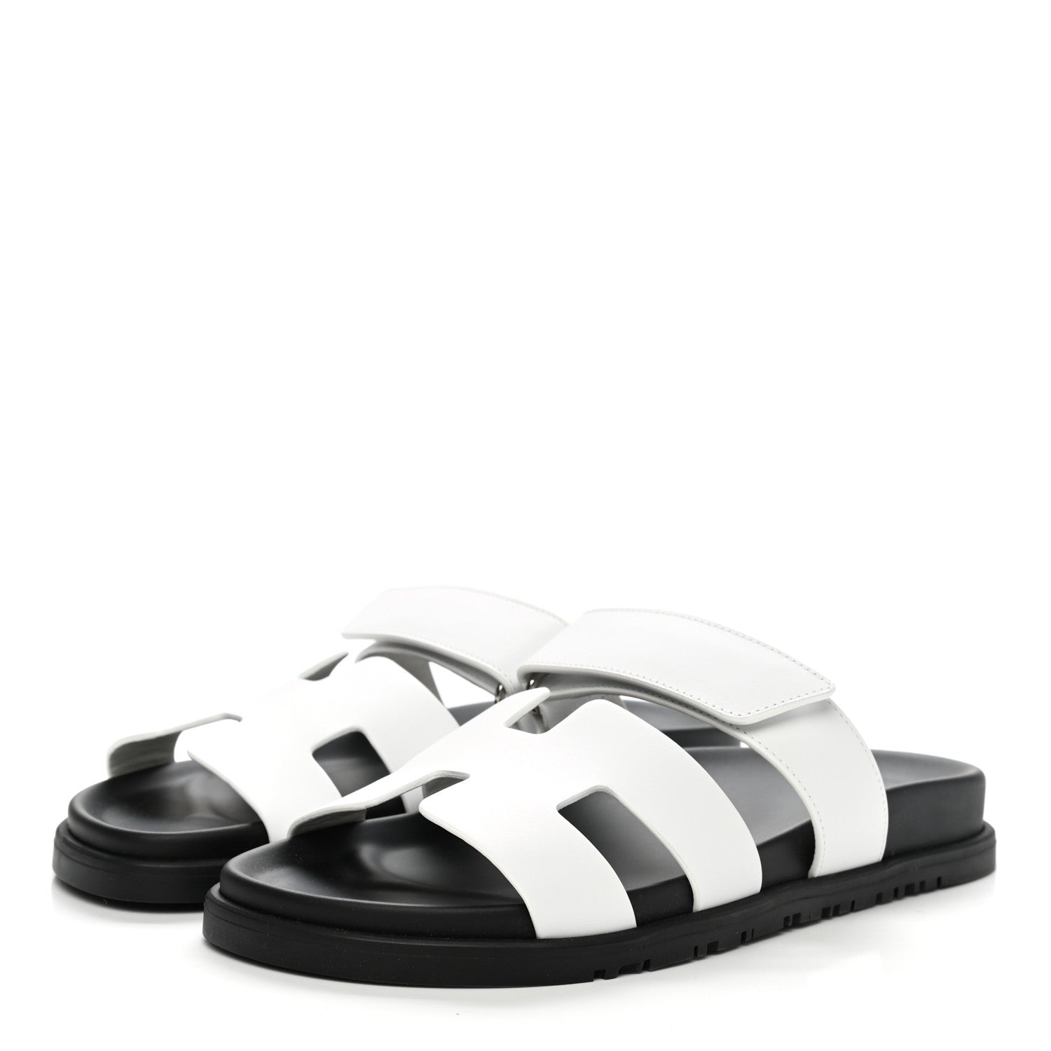 Hermes Calfskin Womens Chypre Sandals 38 White 3 of 9