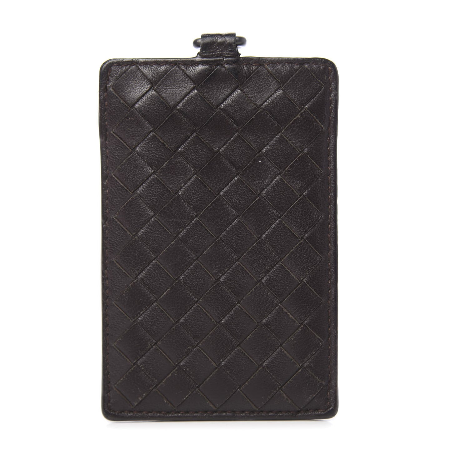 Nappa Intrecciato Card Case Ebano