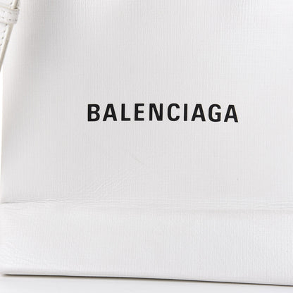 Balenciaga Squared Calfskin Logo Shopping Tote XXS White 11 of 13