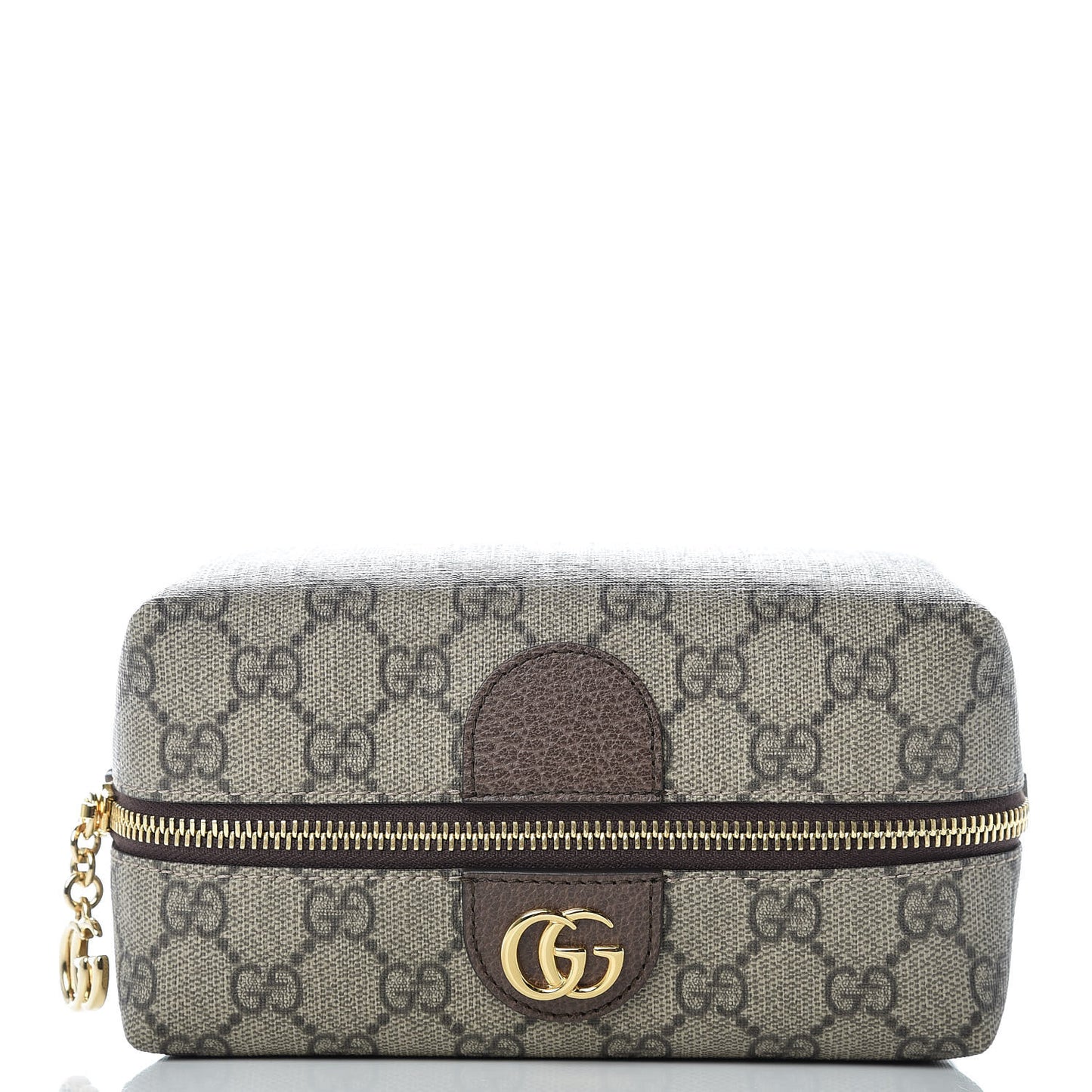 Soft GG Supreme Monogram Calfskin Medium Ophidia Cosmetic Case Beige Ebony New Acero