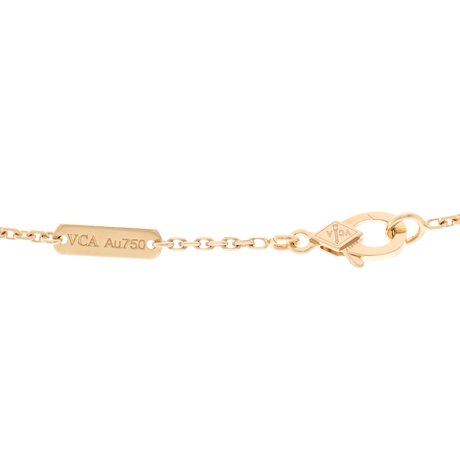 Van Cleef & Arpels 18K Yellow Gold Mother of Pearl Vintage Alhambra Pendant Necklace 4 of 5