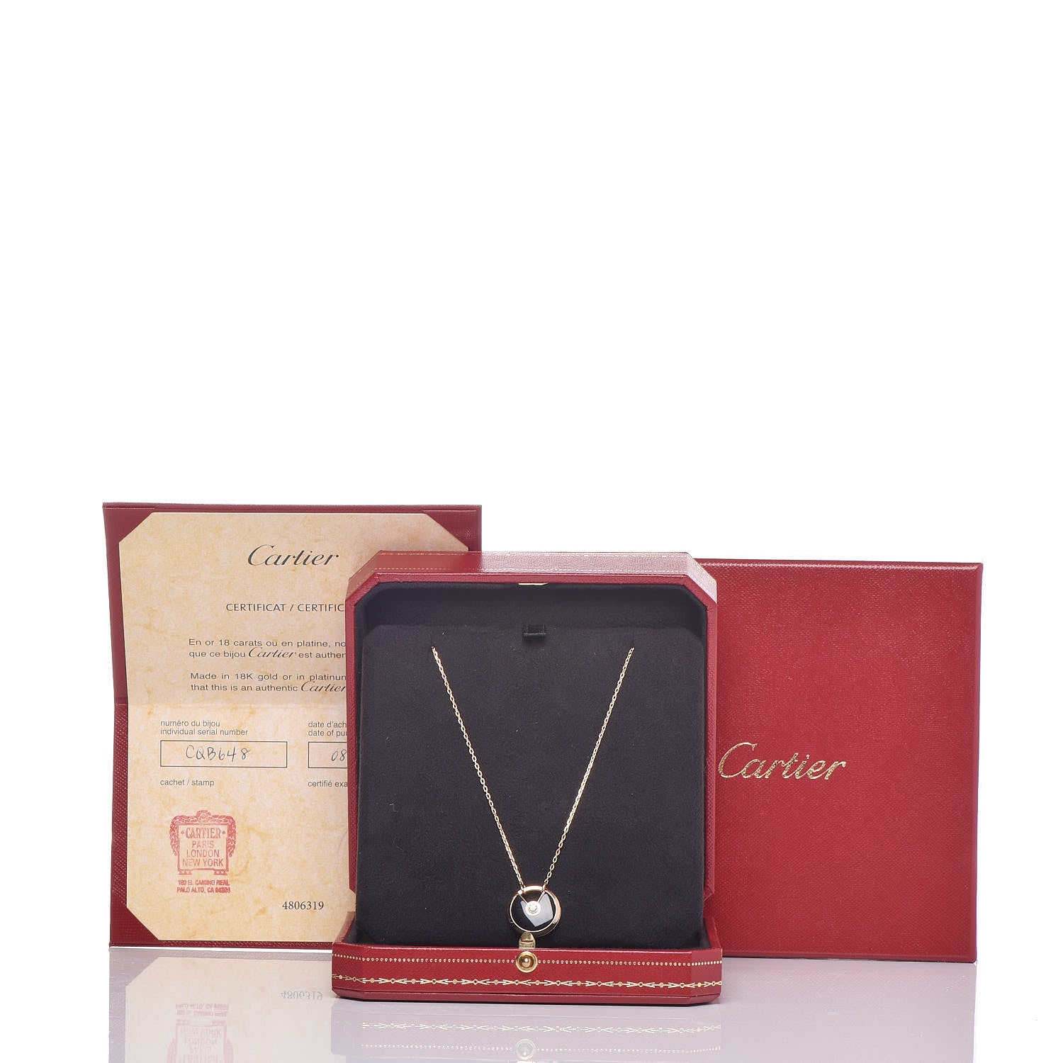 Cartier 18K Pink Gold Diamond Black Onyx SM Amulette de Cartier Pendant Necklace 7 of 7