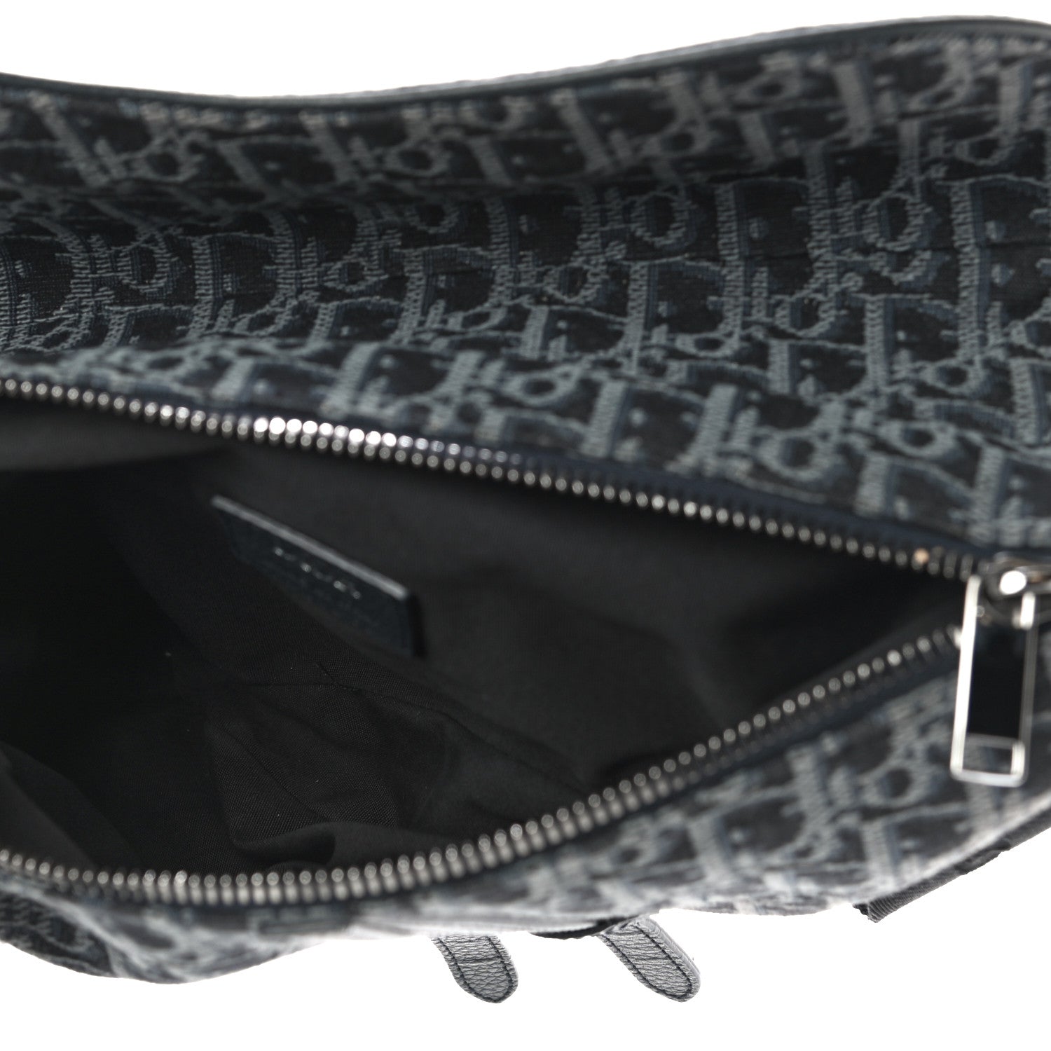 Christian Dior Oblique Mens Saddle Bag Black Blue 4 of 11