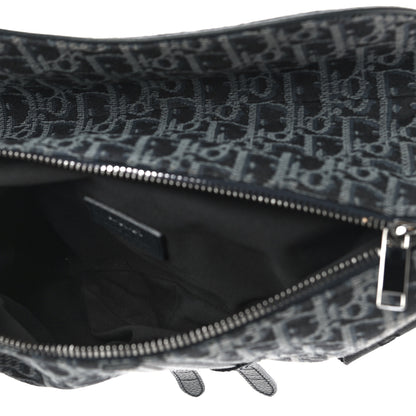 Christian Dior Oblique Mens Saddle Bag Black Blue 4 of 11