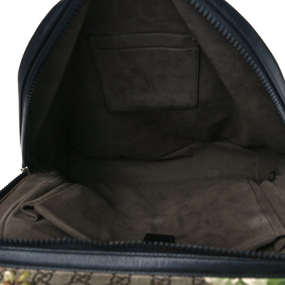 Gucci GG Supreme Monogram Blooms Medium Day Backpack Beige New Military Black 5 of 8