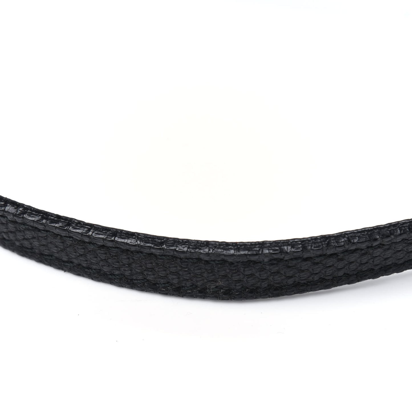 Calfskin Lizard Embossed Boat Pochette Black