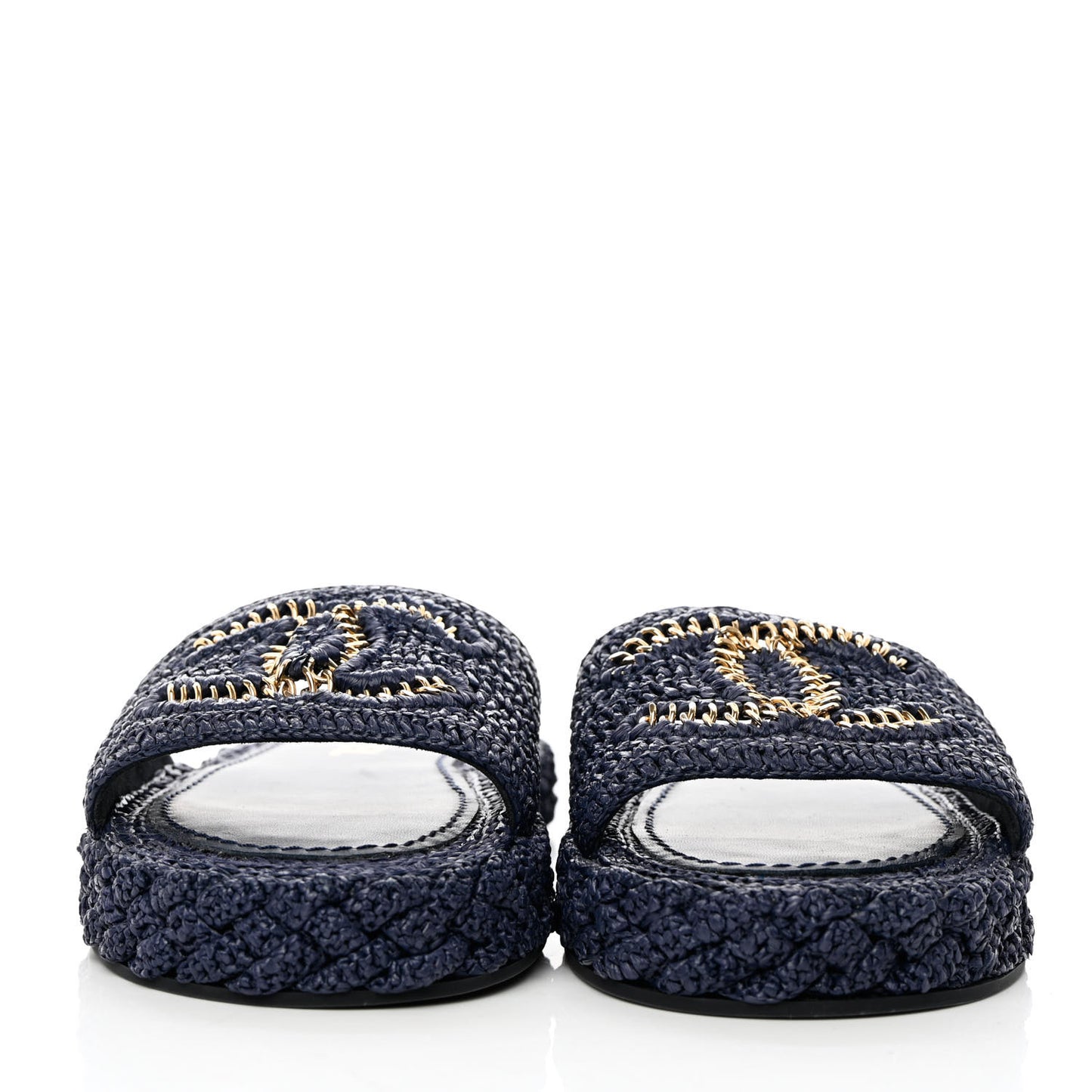 Cord CC Espadrille Slip On Sandals 37 Navy Blue