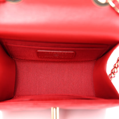 Chanel Lambskin Quilted Mini Trendy CC Clutch With Chain Red 5 of 11