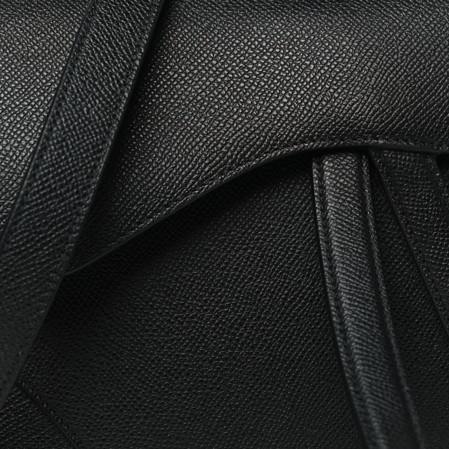 Christian Dior Grained Calfskin Saddle Bag With Strap Black 9 of 11
