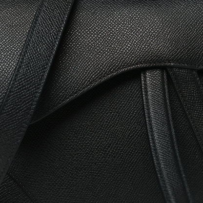 Christian Dior Grained Calfskin Saddle Bag With Strap Black 9 of 11