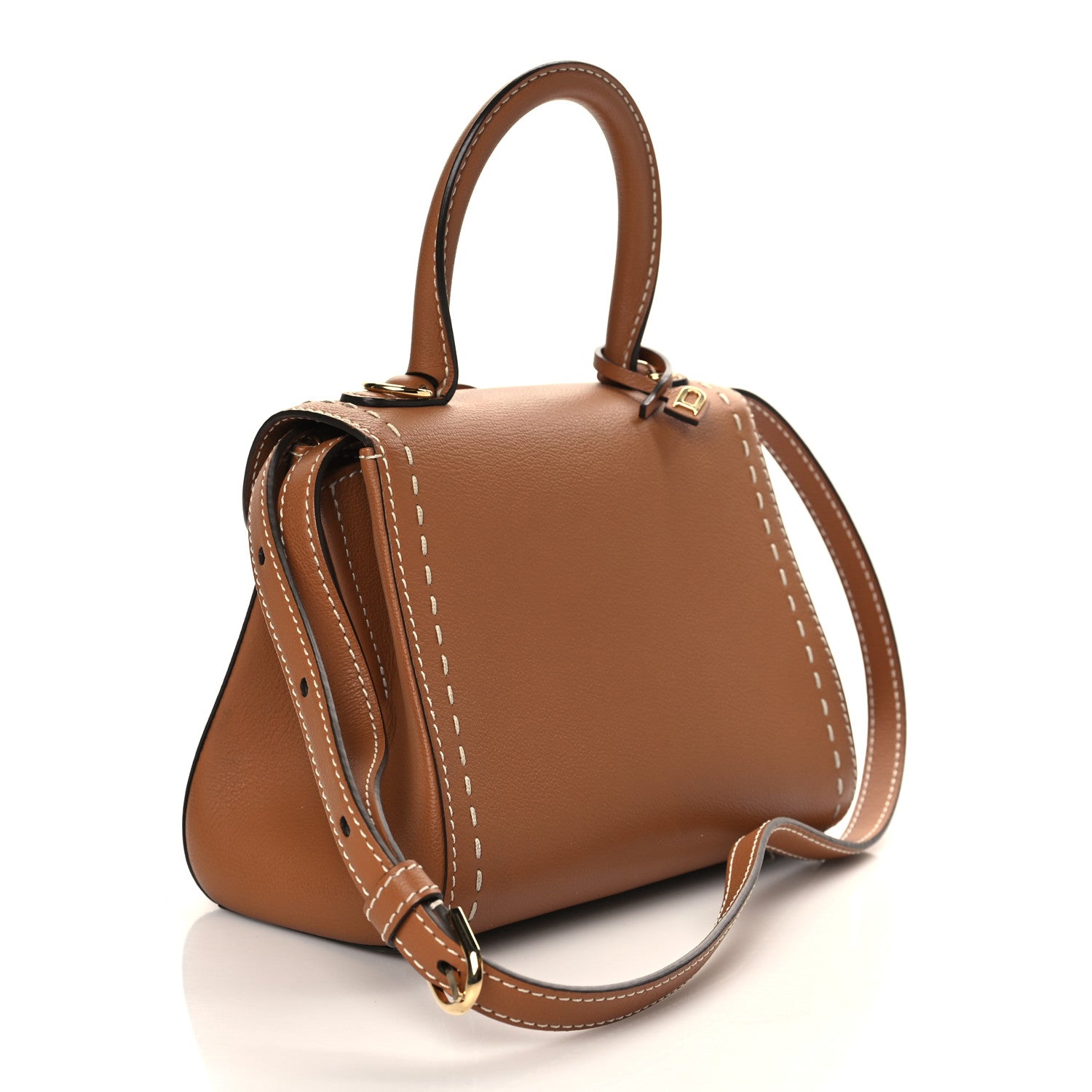 Delvaux Grained Rodeo Calfskin Surpique Mini Brillant Satchel Vegetal Ivory 3 of 7