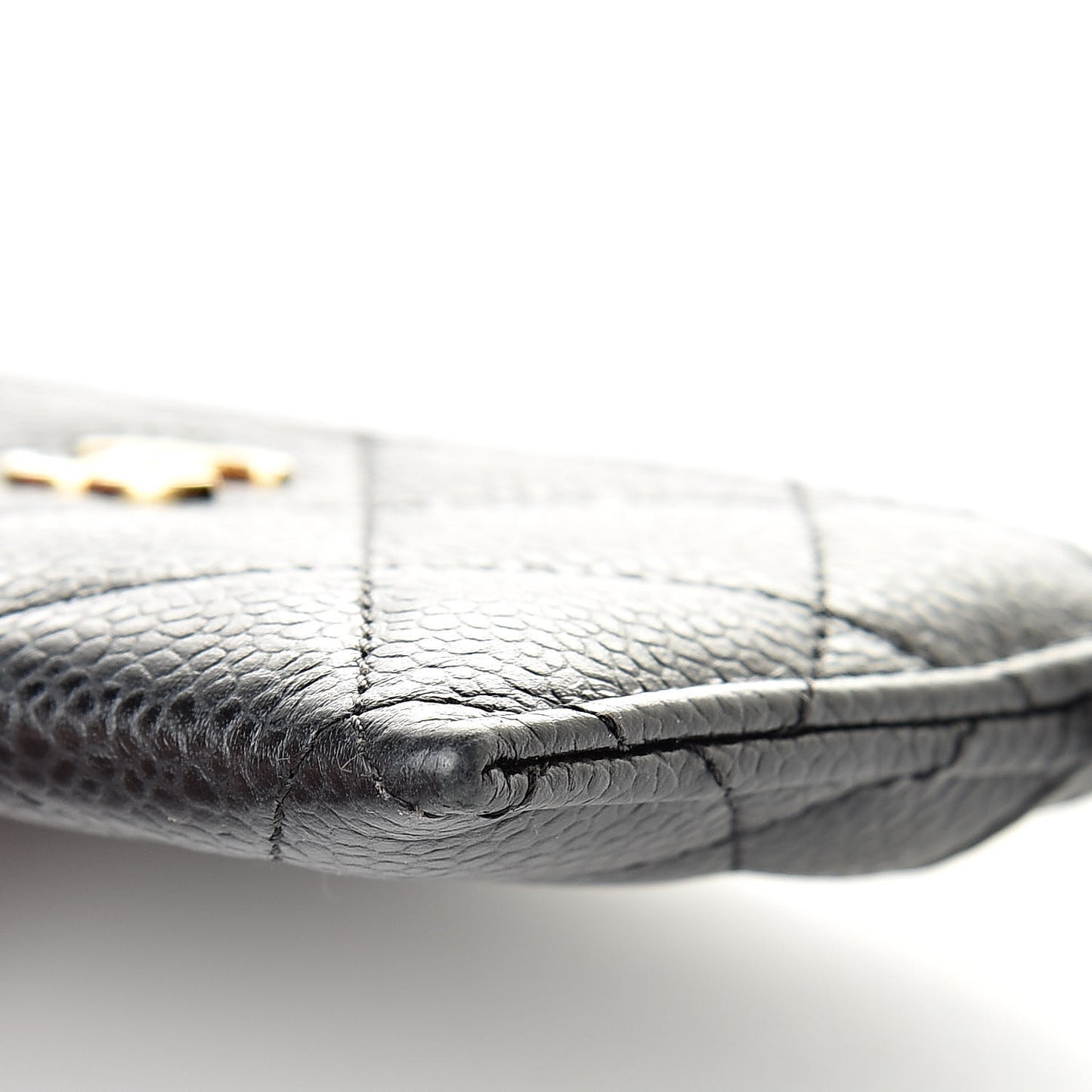 Caviar Quilted Card Holder Black