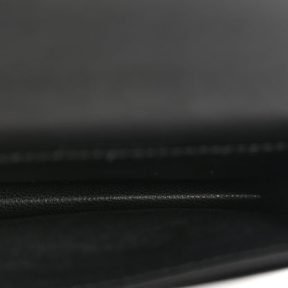 Saint Laurent Calfskin Crocodile Embossed Business Card Case Black 5 of 10